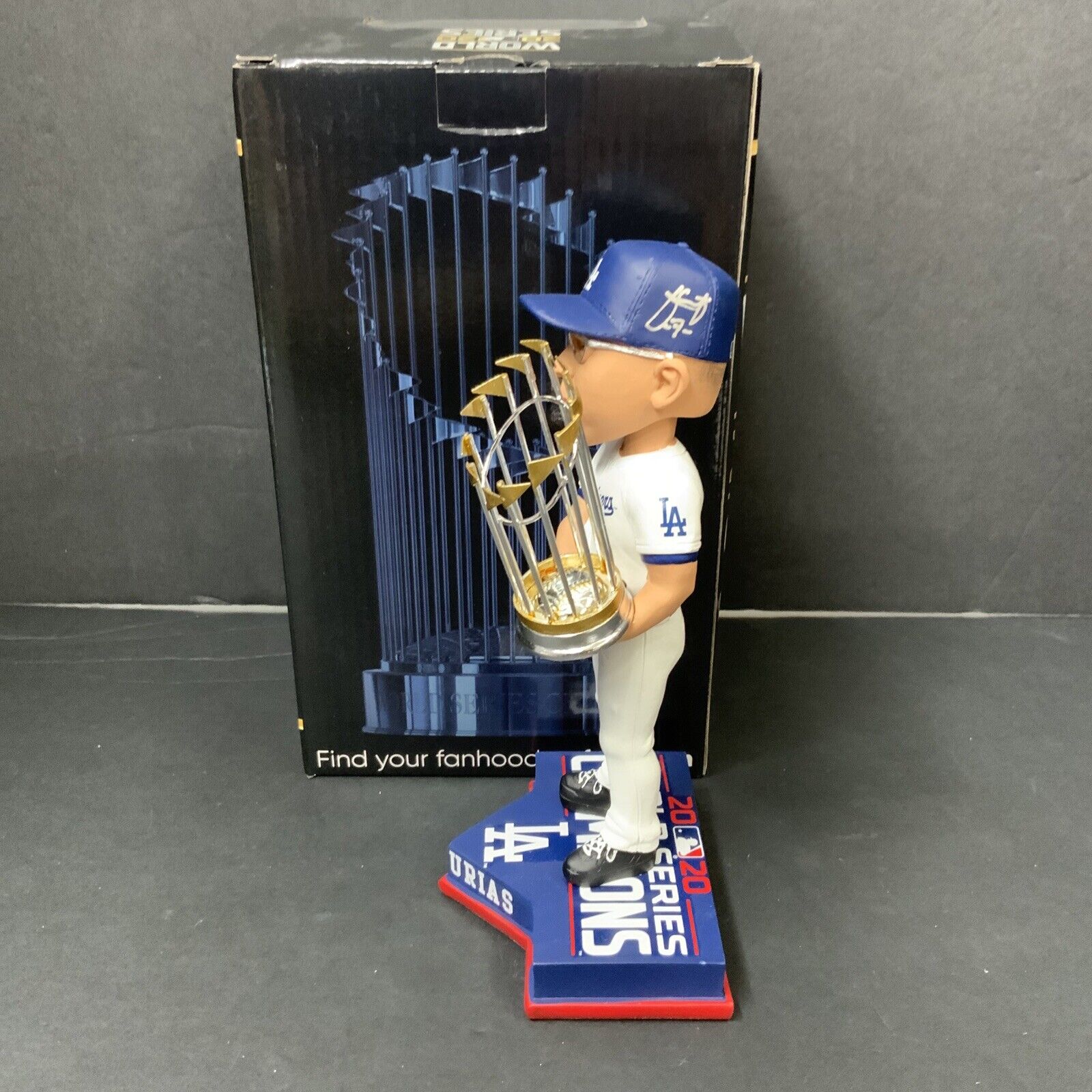 JULIO URIAS DODGERS SIGNED 2020 WORLD SERIES CHAMPIONSHIP BOBBLEHEAD BAS WZ59937