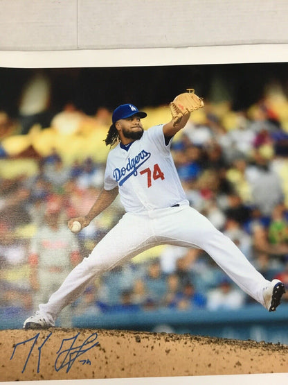 KENLEY JANSEN DODGERS ALL TIME SAVES LEADER SIGNED 18X22 CANVAS PRINT PSA 6979