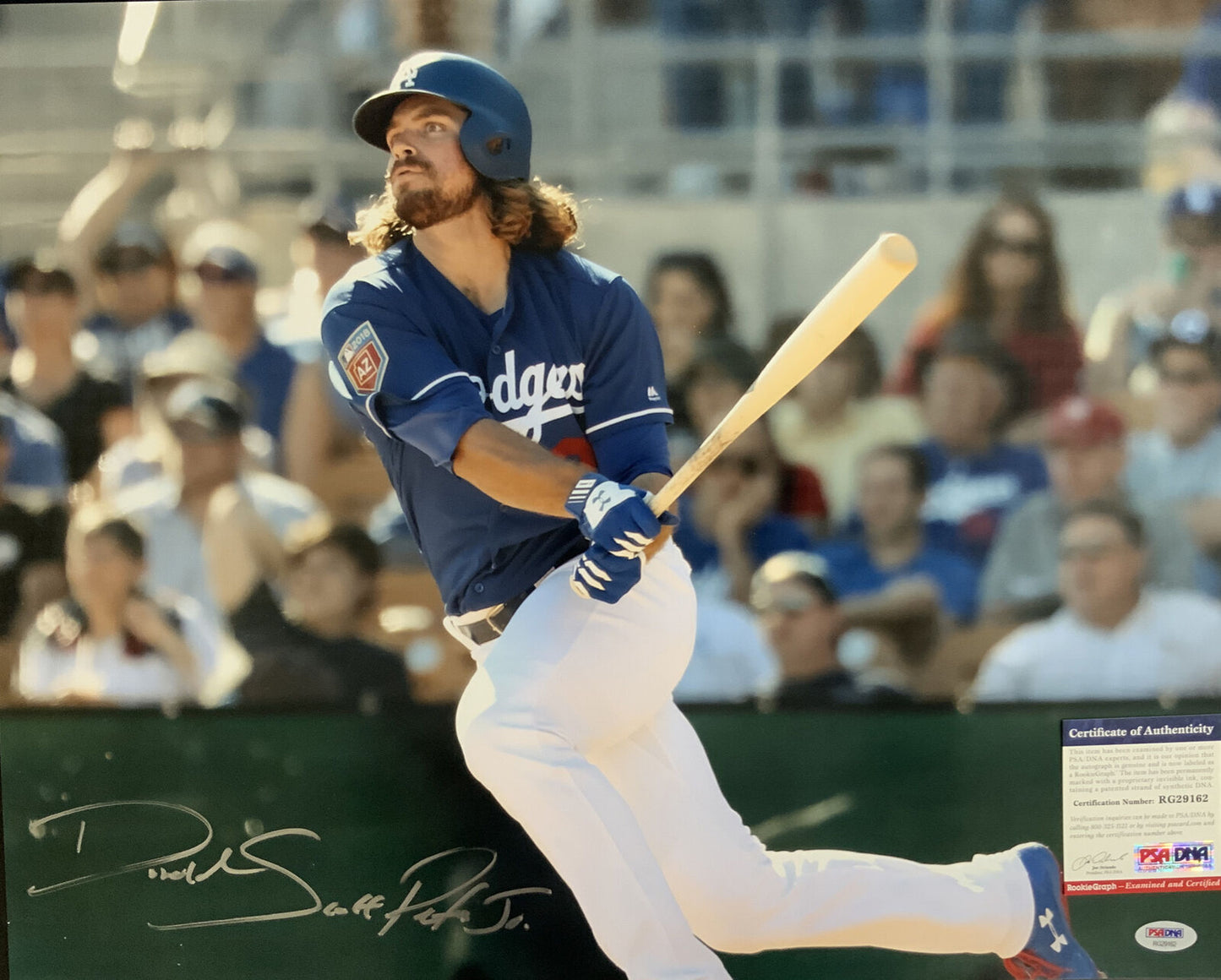 DJ PETERS SIGNED FULL NAME 16X20 DODGERS PHOTO PSA ROOKIEGRAPH RG29162