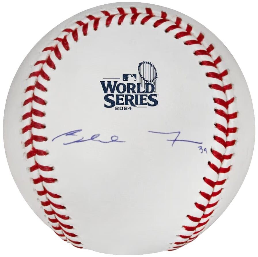 BLAKE TREINEN DODGERS SIGNED 2024 WORLD SERIES BASEBALL PRESALE PSA