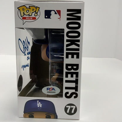 MOOKIE BETTS SIGNED LOS ANGELES DODGERS FUNKO POP  "2020 WS CHAMPS" PSA AM65085