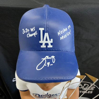 10/15 JULIO URIAS SIGNED DODGERS 2020 WS 3FT BOBBLEHEAD "CHAMPS HECHO MEXICO BAS