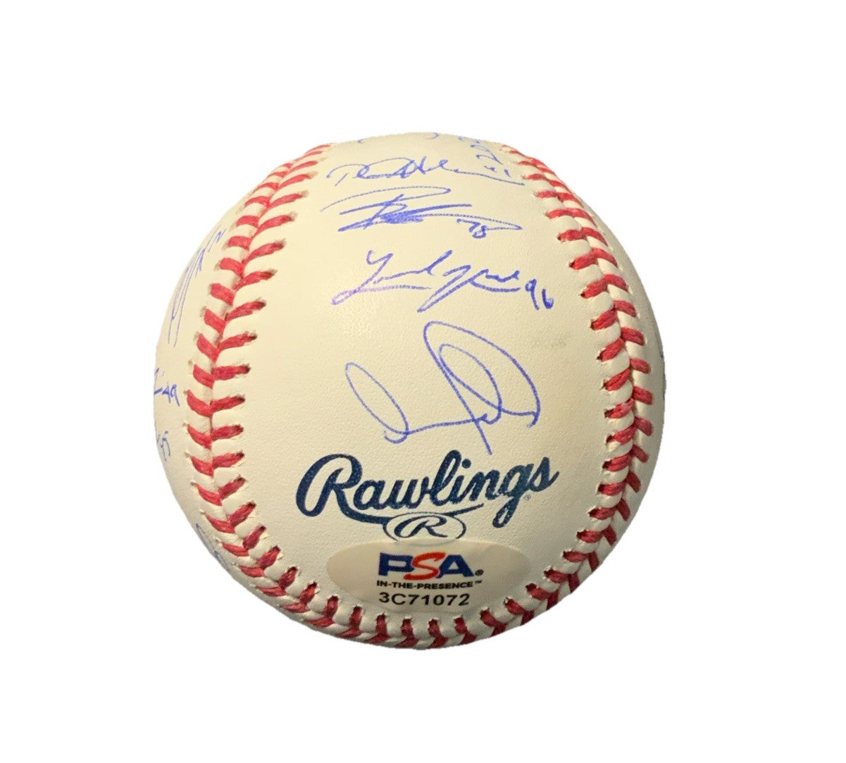 DODGERS SIGNED 2024 WORLD SERIES BALL 21 AUTOS FREEMAN TEO MUNCY BUEHLER PSA 072