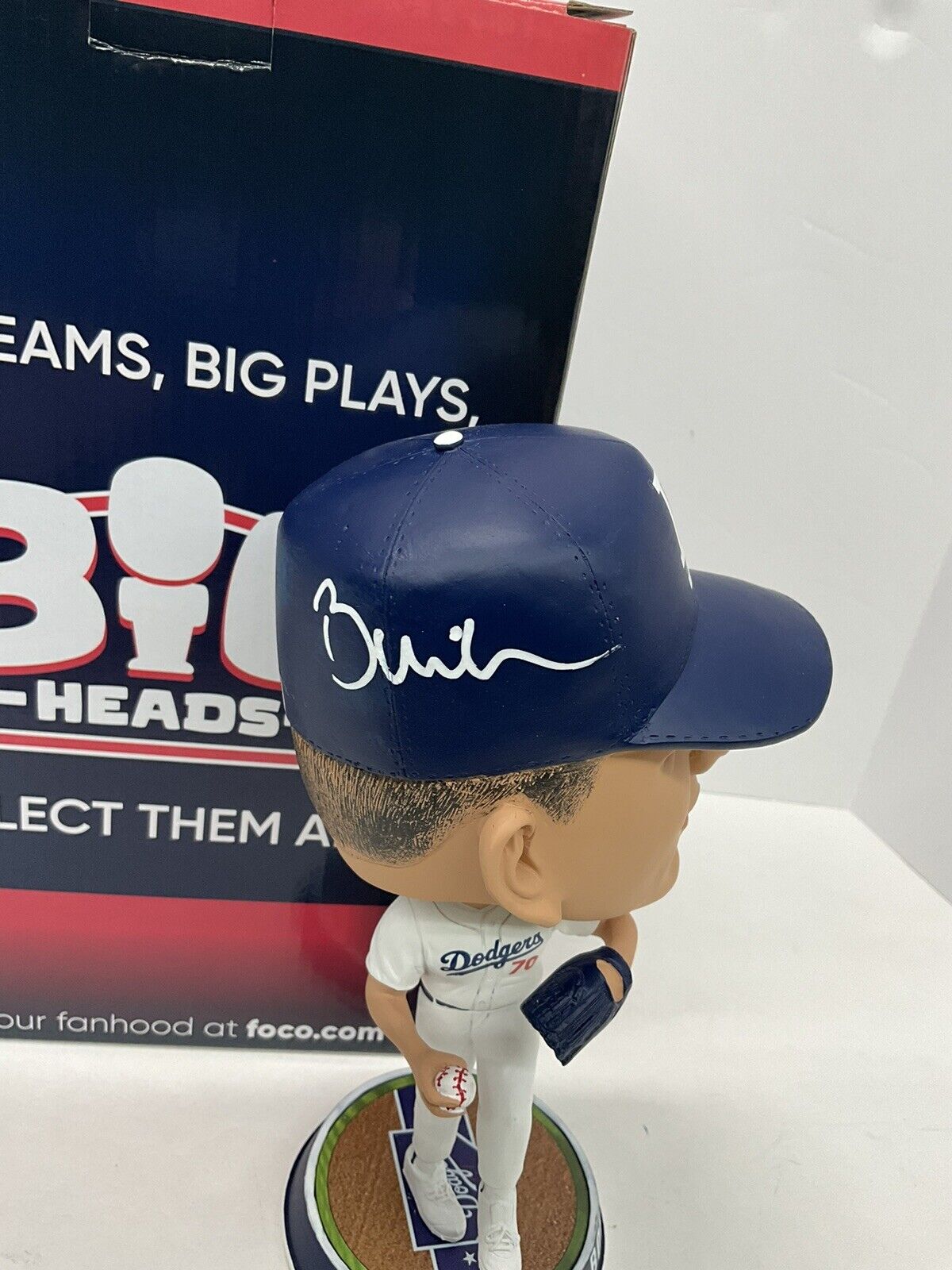 BOBBY MILLER SIGNED DODGERS FOCO BIGHEAD LIMITED #/123 BOBBLEHEAD PSA RG50492