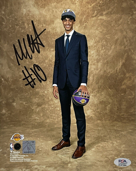 MAX CHRISTIE LOS ANGELES LAKERS SIGNED 8X10 AFTER DRAFT PHOTO PSA WITNESS COA