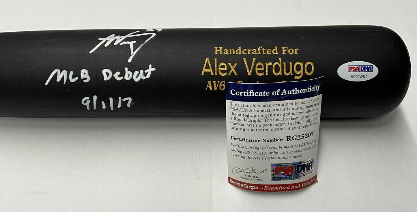 ALEX VERDUGO YANKEES SIGNED MARUCCI MODEL BAT AV61 "MLB DEBUT 9/1/17 PSA RG25207