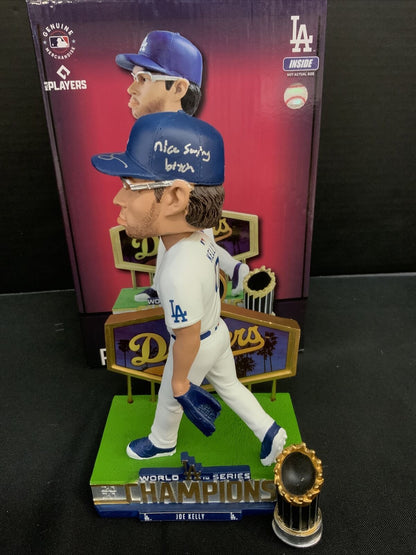 JOE KELLY DODGERS SIGNED POUTY FACE BOBBLEHEAD "NICE SWING BITCH" PSA 9A96004