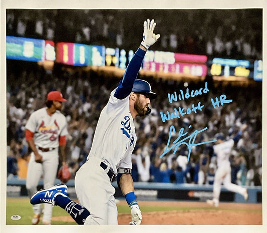 CHRIS TAYLOR DODGERS SIGNED 22X26 CANVAS "WILDCARD WALKOFF HR" PSA 2C53369