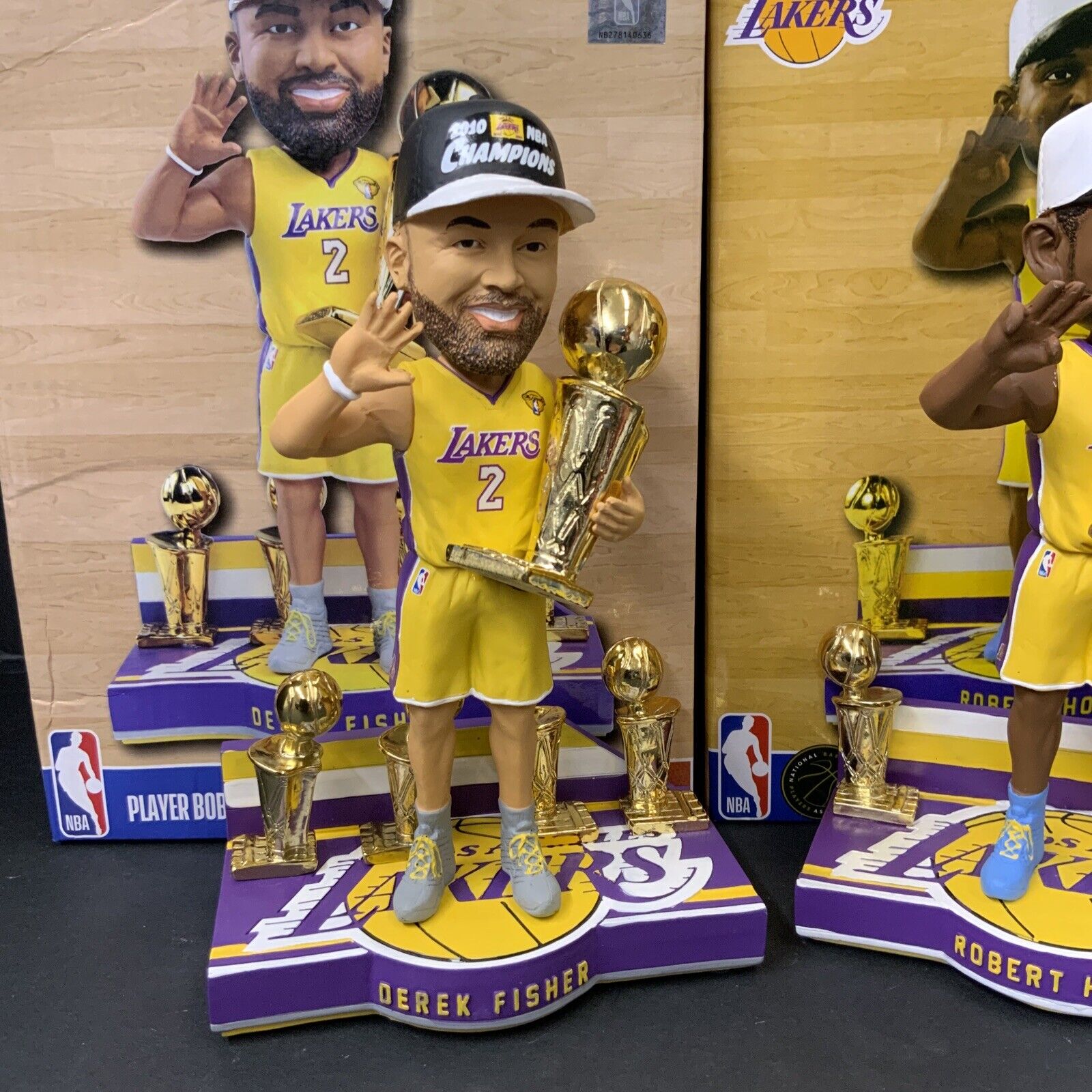 ROBERT HORRY & DEREK FISHER LAKERS NBA CHAMPIONSHIP LIMITED ED BOBBLEHEAD SET