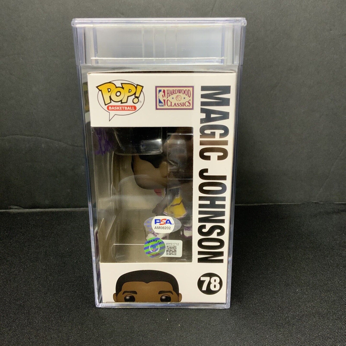 MAGIC JOHNSON SIGNED LAKERS #178 FUNKO POP PSA AM08202 SLABBED GEM MT 10 AUTO