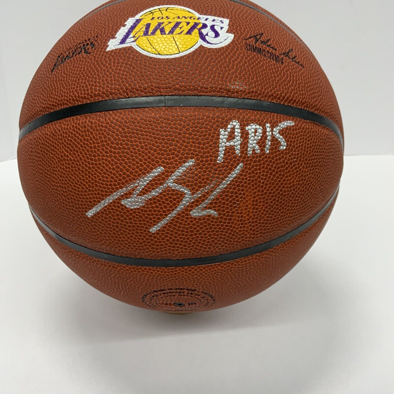 AUSTIN REAVES SIGNED WILSON LAKERS LOGO BASKETBALL "AR15" INSCRIPT JSA AK05978