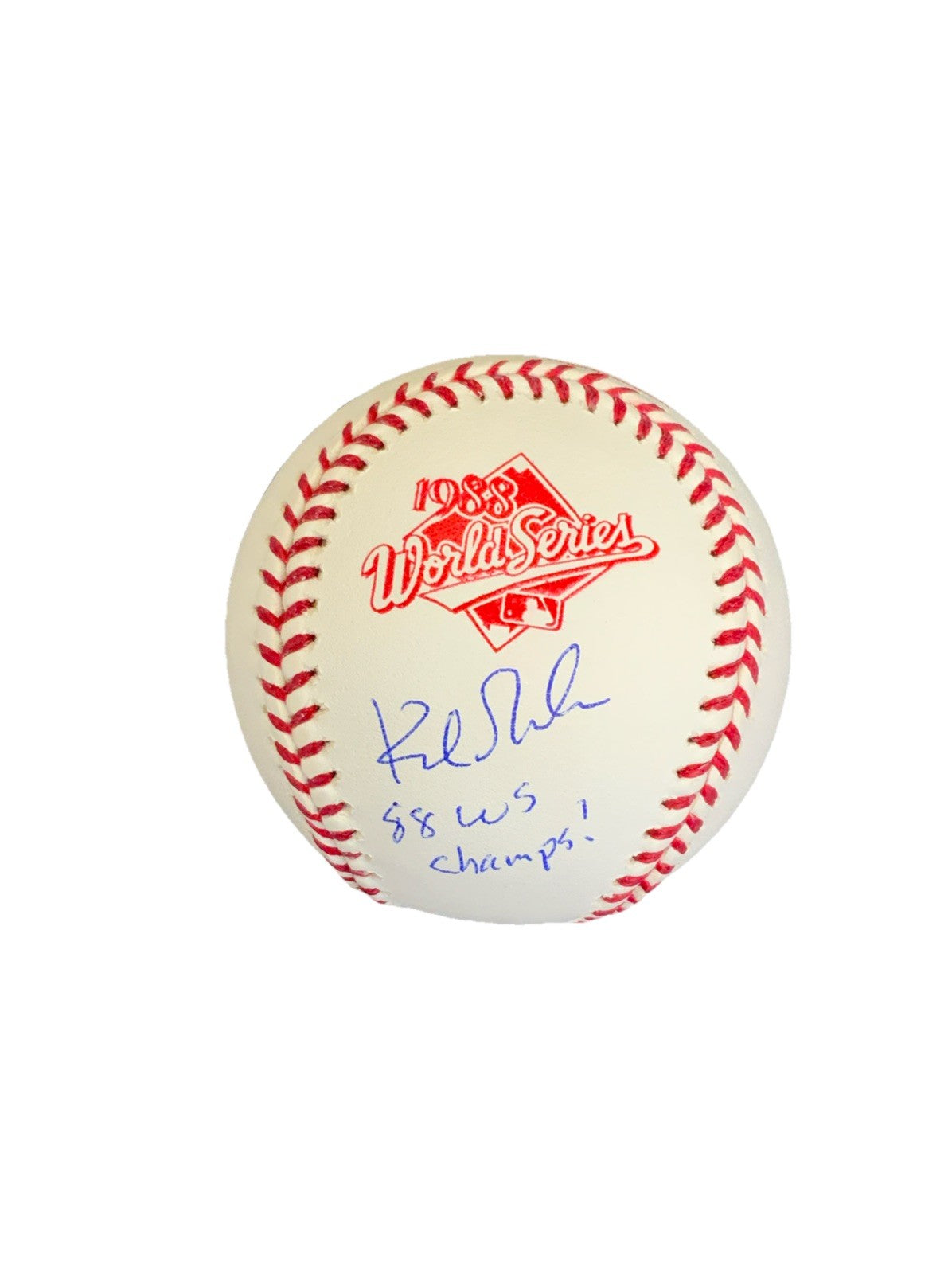 KIRK GIBSON DODGERS SIGNED 88 WORLD SERIES BASEBALL "88 WS CHAMPS" BAS