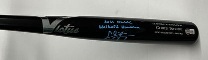 CHRIS TAYLOR DODGERS SIGNED VICTUS BAT "2021 NL WC WALK0FF HOMERUN" BAS WZ59571