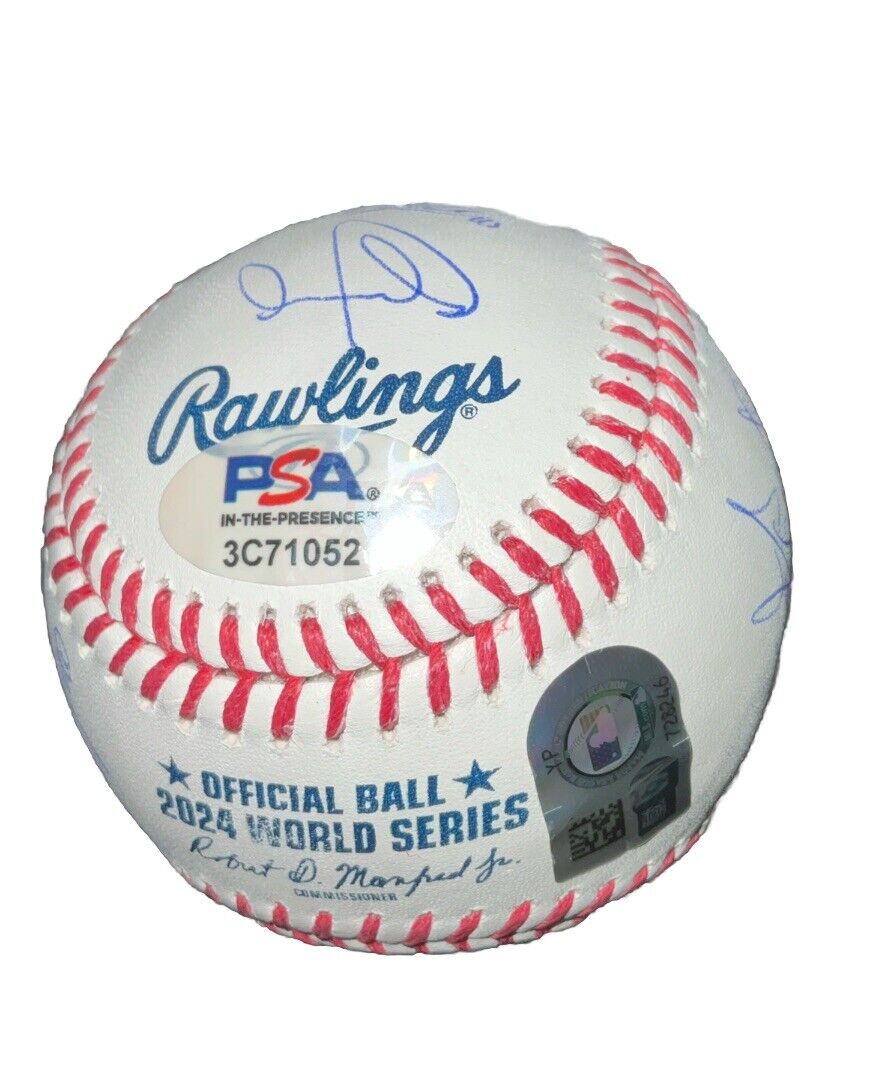 DODGERS SIGNED 2024 WORLD SERIES BALL 17 AUTOS FREEMAN TEO MUNCY BUEHLER PSA 052