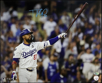 TEOSCAR HERNANDEZ DODGERS SIGNED 16X20 2024 WORLD SERIES HOME RUN PHOTO PSA COA