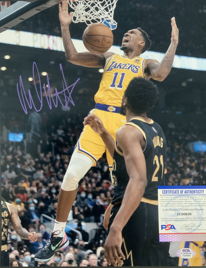 MALIK MONK LAKERS SIGNED 11x14 DUNK CELEBRATION P PHOTO PSA ITP AUTHENTICATED