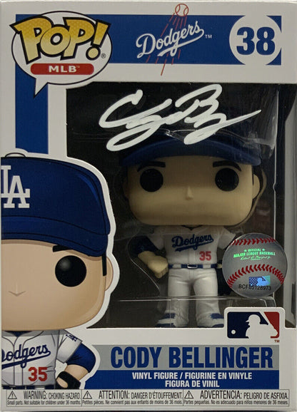 CODY BELLINGER SIGNED LOS ANGELES DODGERS WS CHAMP FUNKO POP 38 BECKETT AC09927