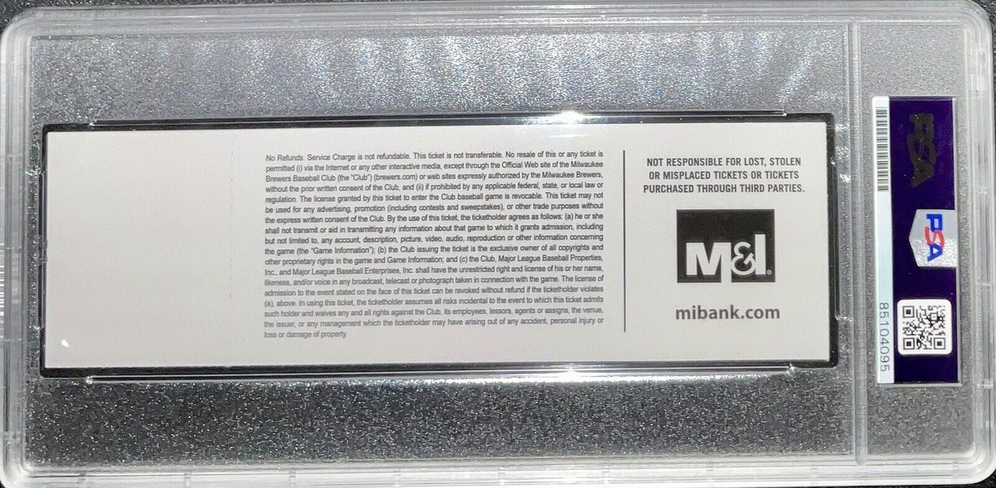 JD MARTINEZ SIGNED MLB DEBUT FULL TICKET "MLB DEBUT 7-30-11" INSC PSA 85104095
