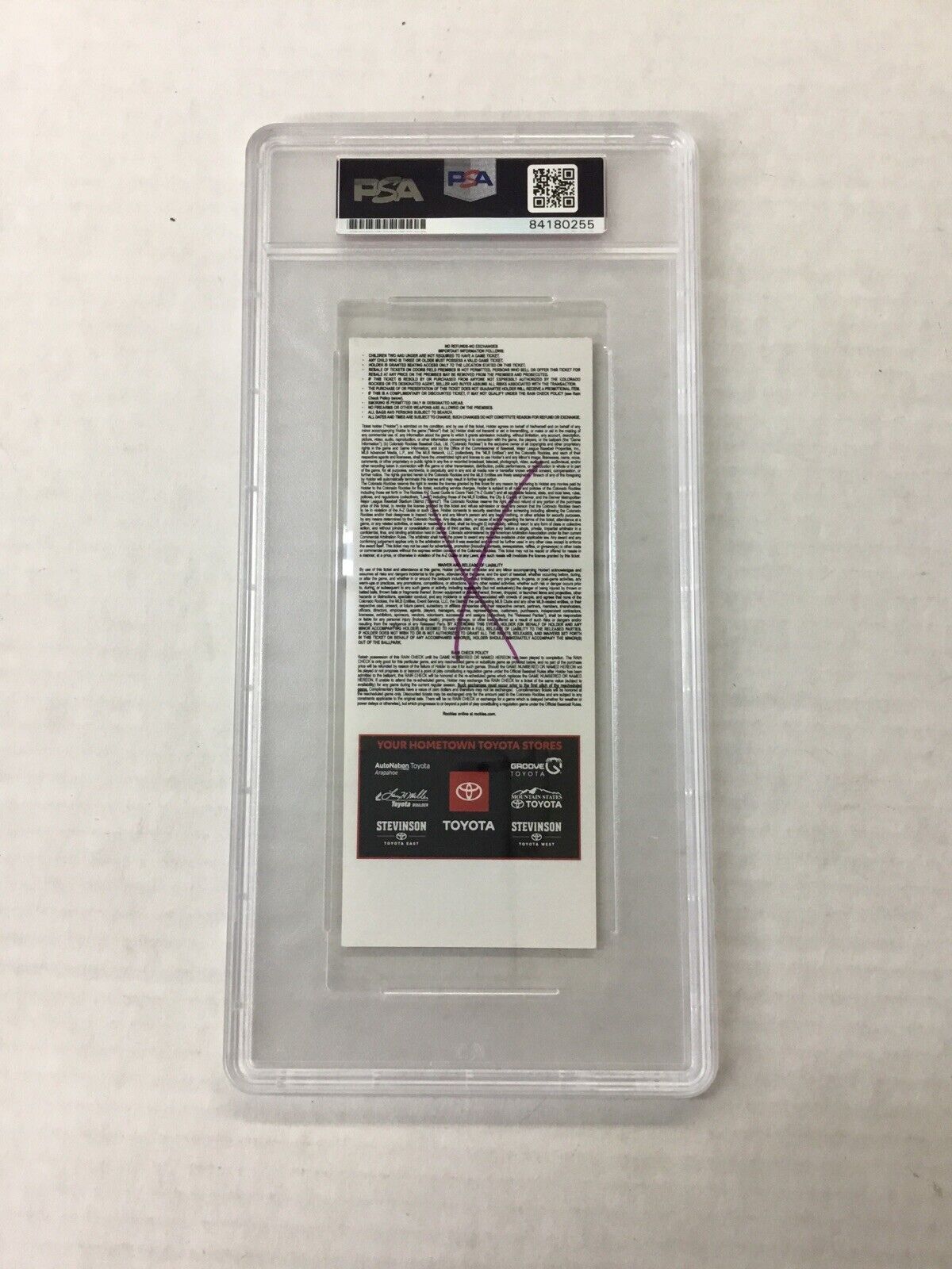 DODGERS EDWIN RIOS SIGNED 1ST MLB HIT 6-29-19 TICKET STUB PSA/DNA SLABBED 180255