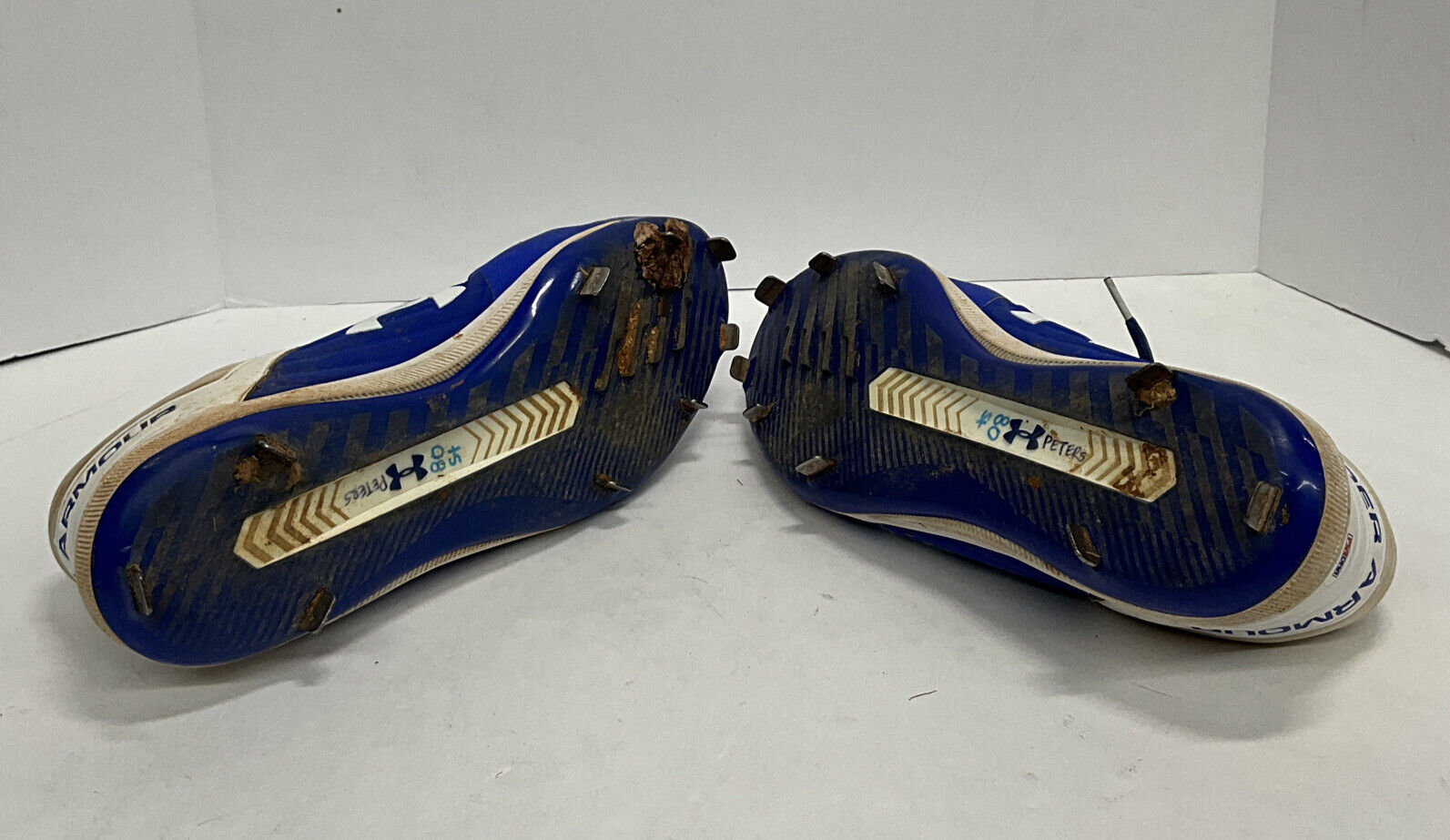 DJ PETERS DODGERS TIGERS FULL NAME SIGNED GAME USED CLEATS PSA RG29210/11