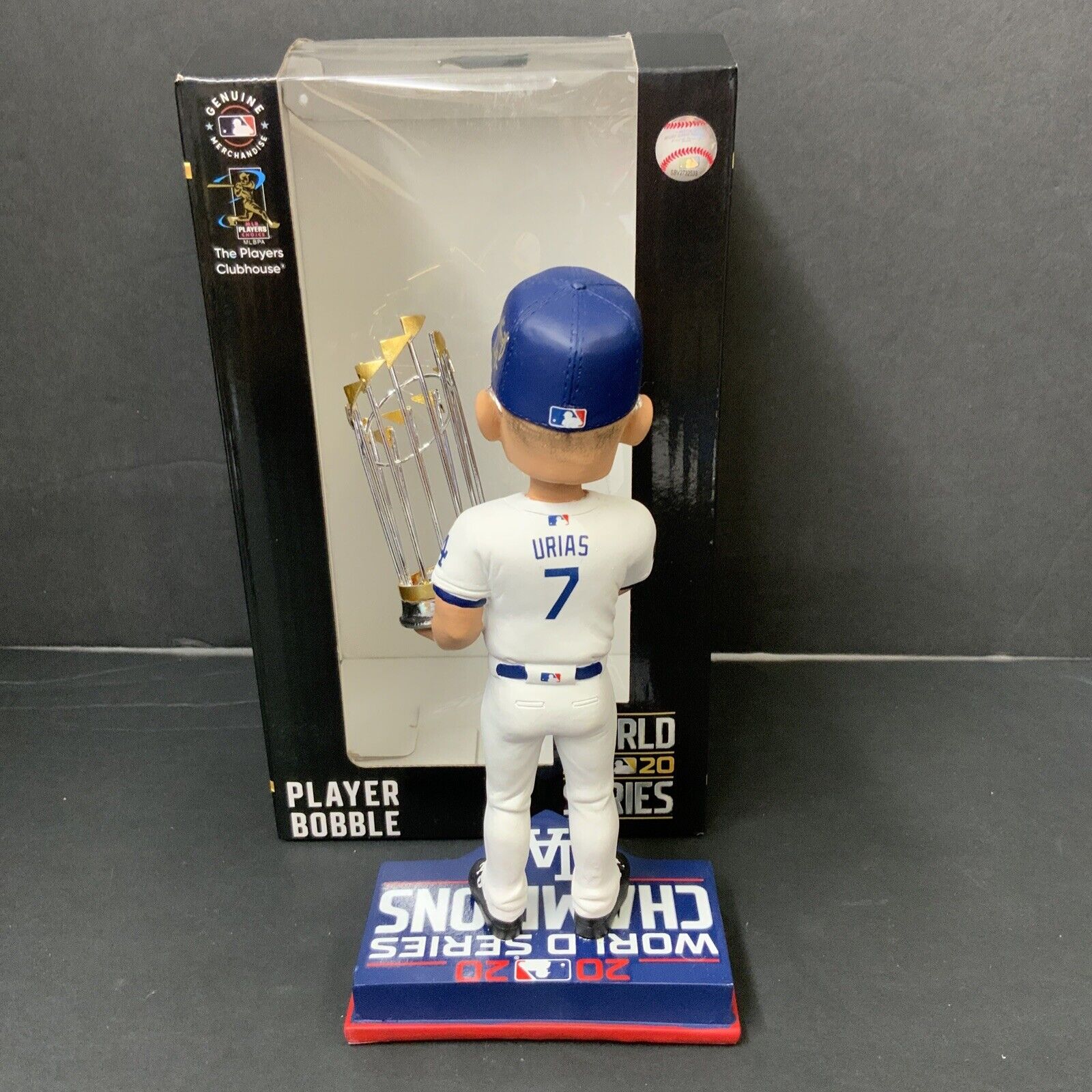 JULIO URIAS DODGERS SIGNED 2020 WORLD SERIES CHAMPIONSHIP BOBBLEHEAD BAS WZ59937