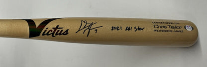 CHRIS TAYLOR DODGERS SIGNED VICTUS MODEL BLONDE BAT "2021 ALL STAR" PSA 1C01226