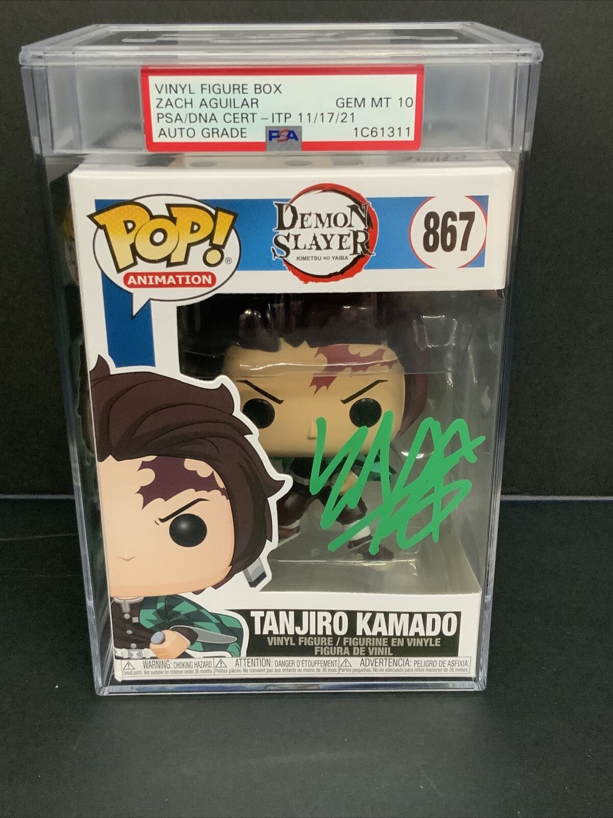 Funko Pop TANJIRO KAMADO AUTOGRAPHED BY cheapest ZACH AGUILAR