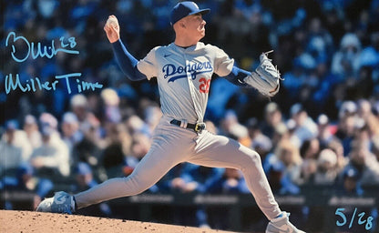 5/28 BOBBY MILLER DODGERS SIGNED 20X30 CANVAS PRINT "MILLER TIME" BECKETT ITP