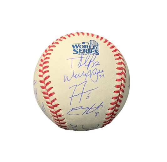 DODGERS SIGNED 2024 WORLD SERIES BALL 21 AUTOS FREEMAN TEO MUNCY BUEHLER PSA 053