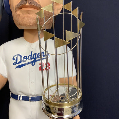 9/10 KIRK GIBSON SIGNED DODGERS 1988 EXCLUSIVE 3FT BOBBLEHEAD 3 INSCRIPTIONS BAS