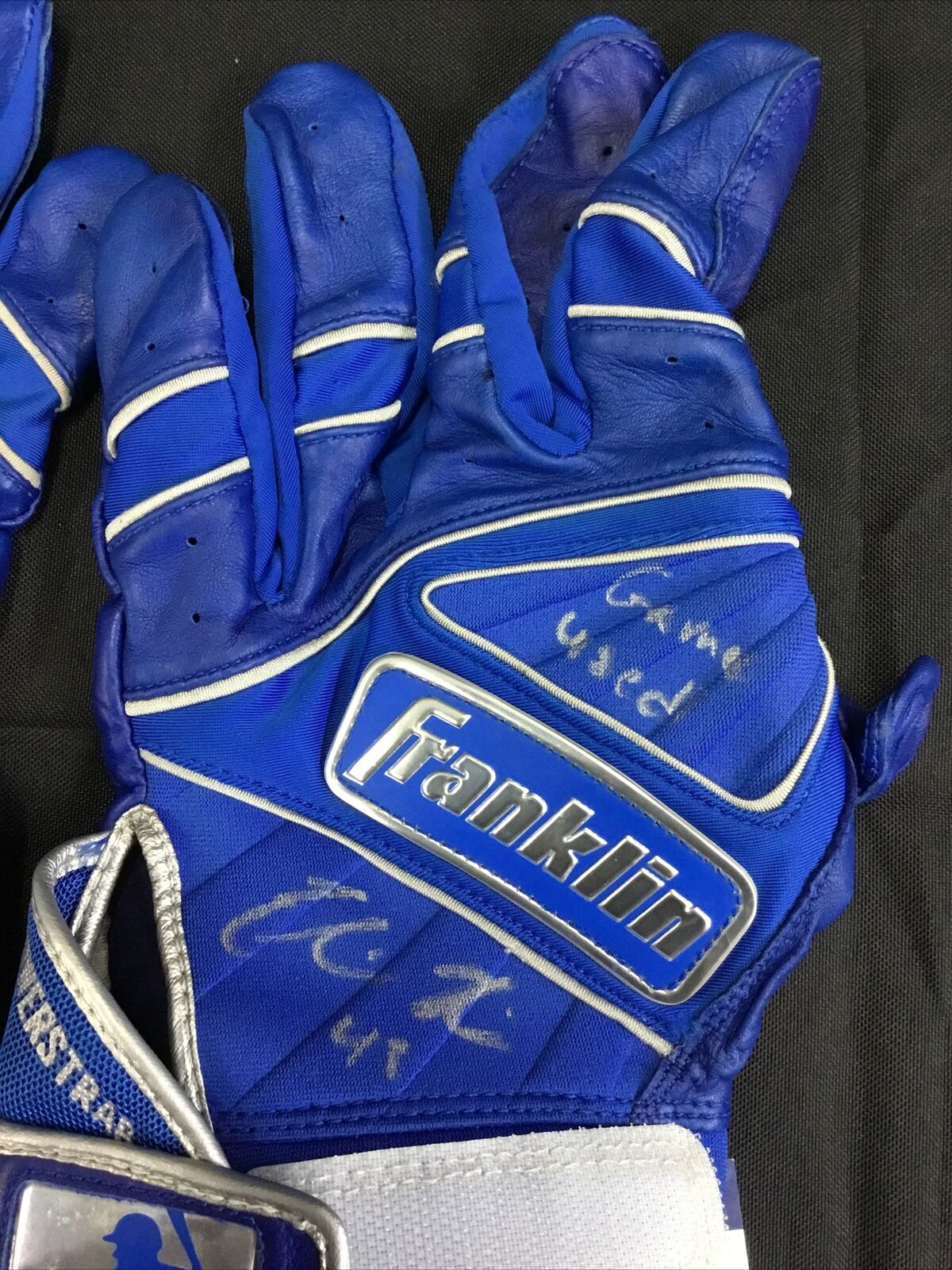 EDWIN RIOS DODGERS SIGNED & INSCRIBED GAME USED BATTING GLOVES PSA RG14866 / 70