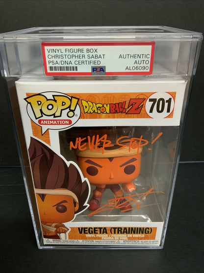 CHRISTOPHER SABAT SIGNED VEGETA (TRAINING) #701 FUNKO POP PSA SLABBED AL06090