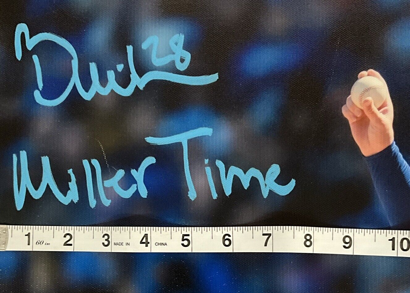 17/28 BOBBY MILLER DODGERS SIGNED 20X30 CANVAS PRINT "MILLER TIME" BECKETT ITP