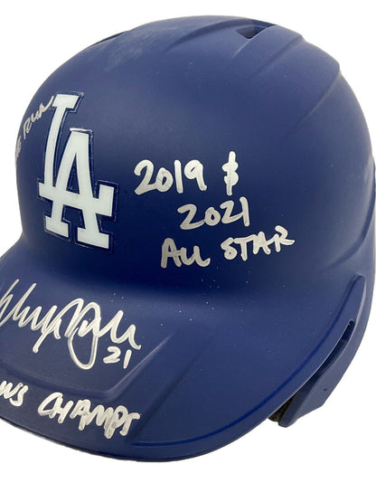 WALKER BUEHLER SIGNED DODGERS FULL SIZE HELMET "2020 WS CHAMPS" BAS WW31168