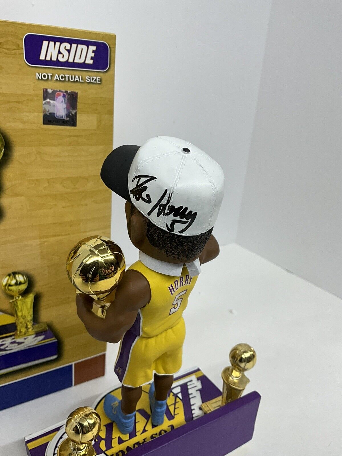 ROBERT HORRY SIGNED LAKERS 3X CHAMPION LIMITED #/216 FOCO BOBBLEHEAD BAS W128256