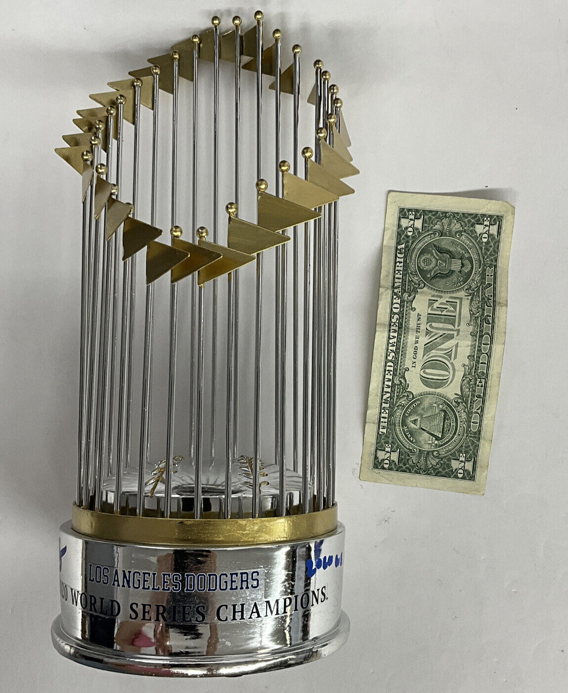 COREY SEAGER SIGNED DODGERS FOCO 12" REP TROPHY "2020 WS MVP" FANATICS A398013