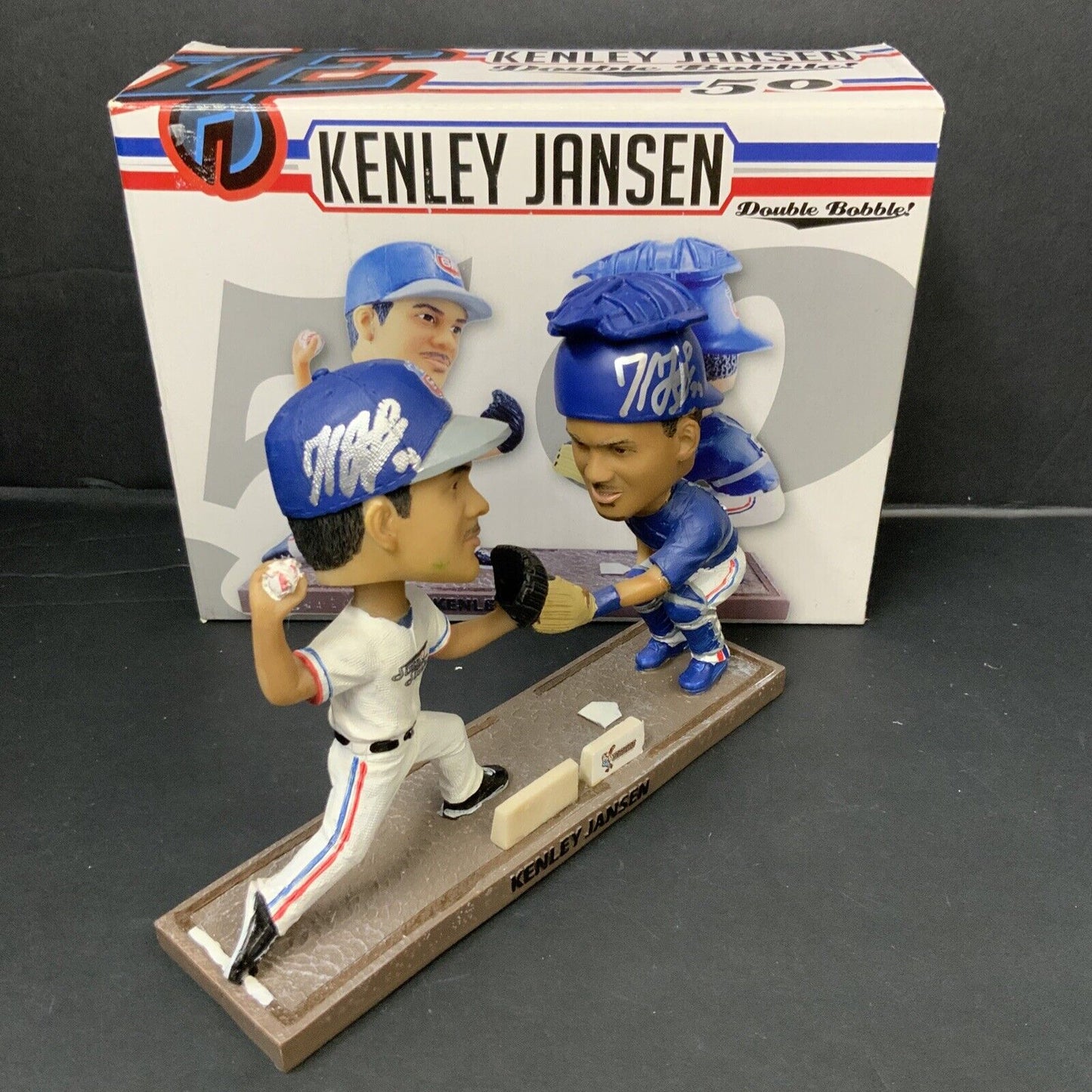 KENLEY JANSEN DODGERS SIGNED INLAND EMPIRE 66ERS DOUBLE BOBBLEHEAD PSA 1C53143