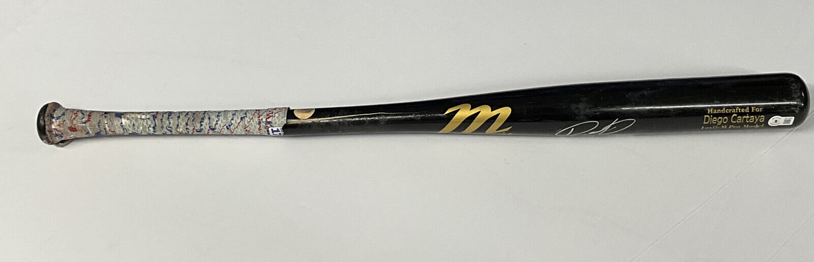 DIEGO CARTAYA DODGERS #1 PROSPECT SIGNED GAME USED MARUCCI BAT BAS BH019498