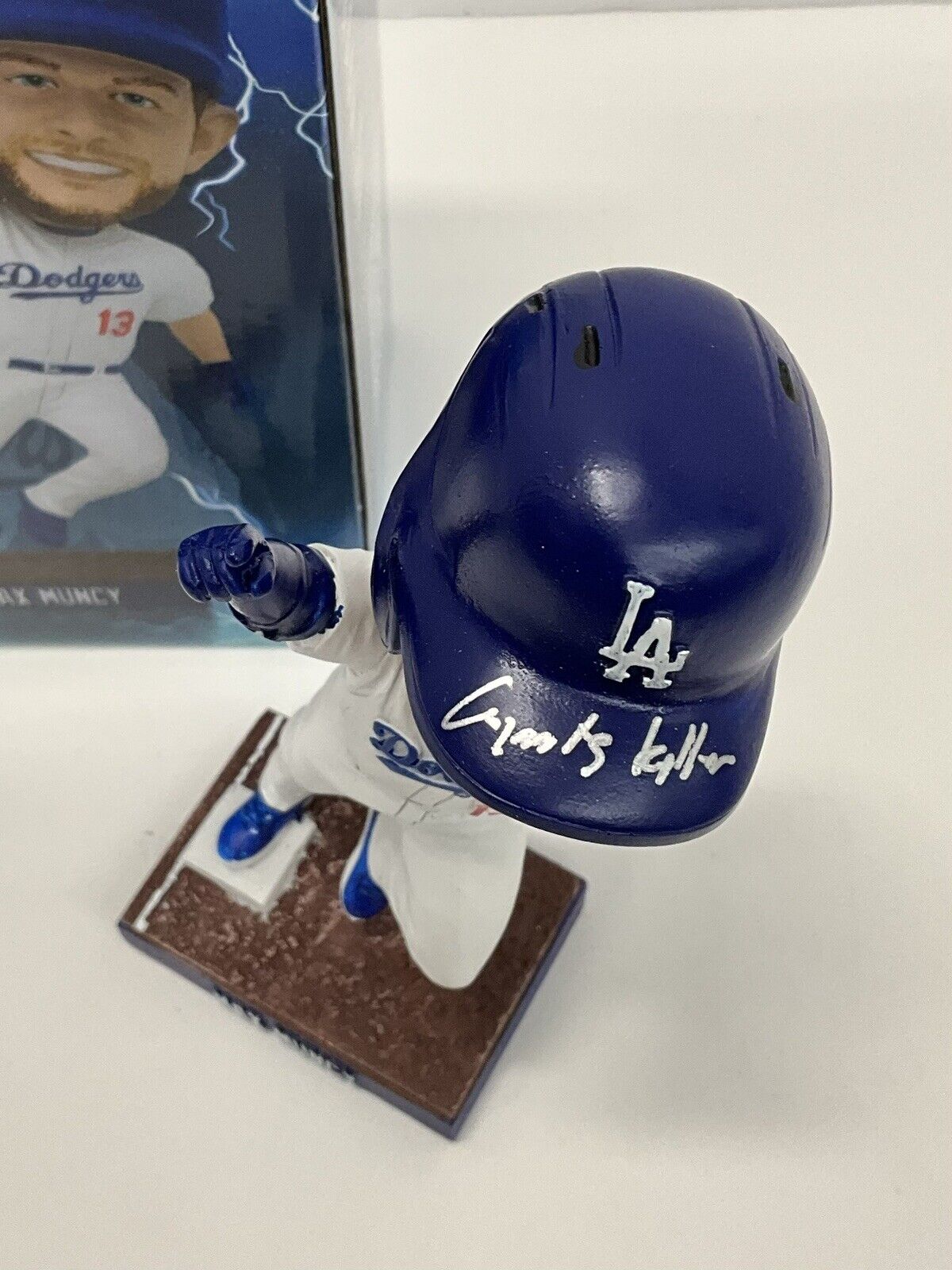 MAX MUNCY SIGNED DODGERS 2023 SGA BOBBLEHEAD "GIANT KILLER" INSCRIPT PSA 2C82065