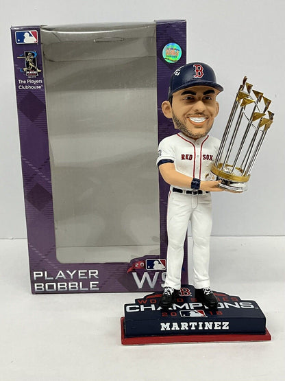 JD MARTINEZ SIGNED BOSTON RED SOX FOCO BOBBLEHEAD "2018 WS CHAMPS" BAS W807863