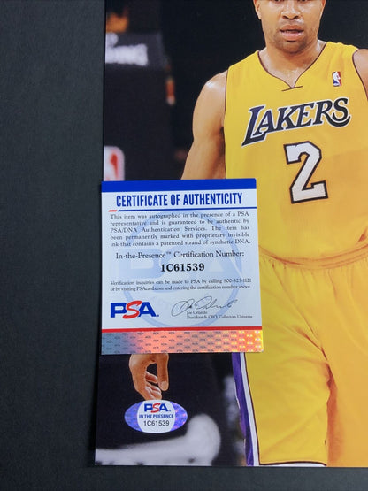 DEREK FISHER SIGNED 11X14 PHOTO WITH KOBE BRYANT "5X NBA CHAMPS" INSC PSA ITP