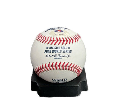 JOE KELLY DODGERS SIGNED 2020 WORLD SERIES BASEBALL "2020 WS CHAMPS" INS PSA ITP