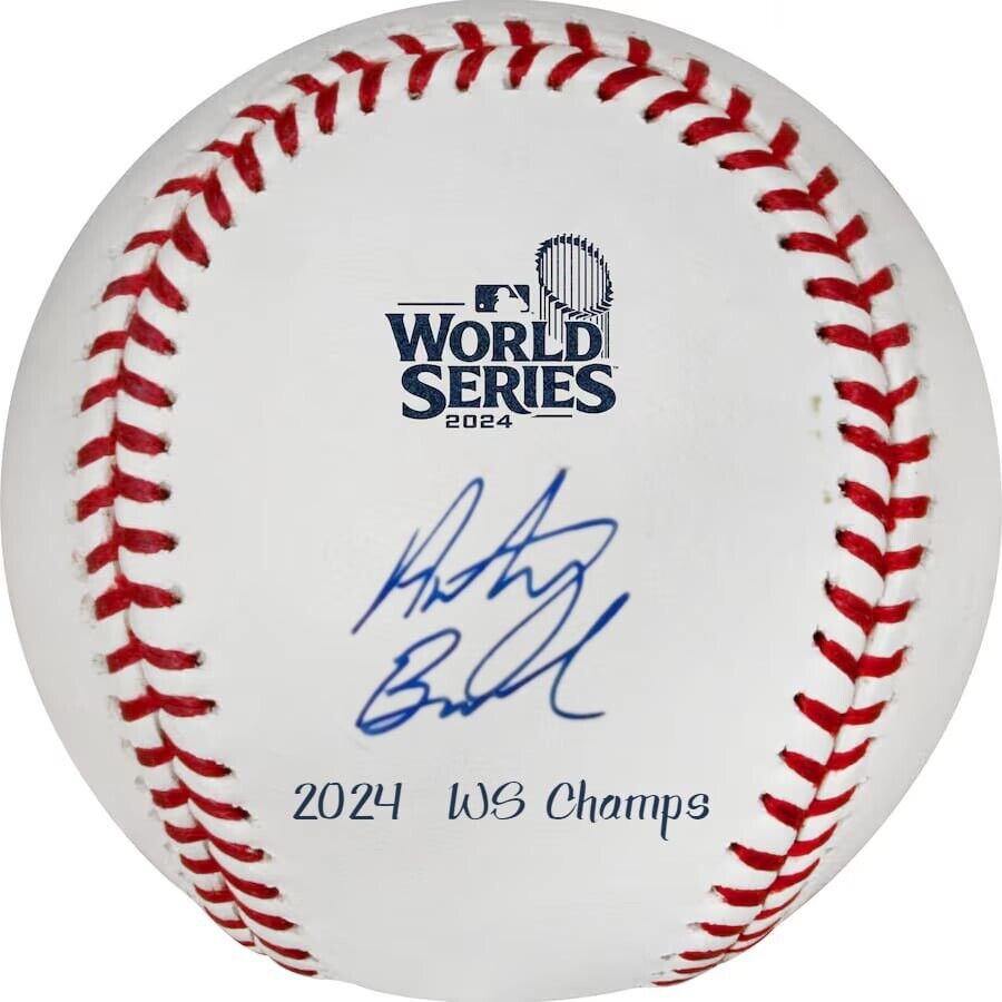 ANTHONY BANDA SIGNED 2024 WORLD SERIES BASEBALL PRE-SALE "2024 WS CHAMPS" IN PSA