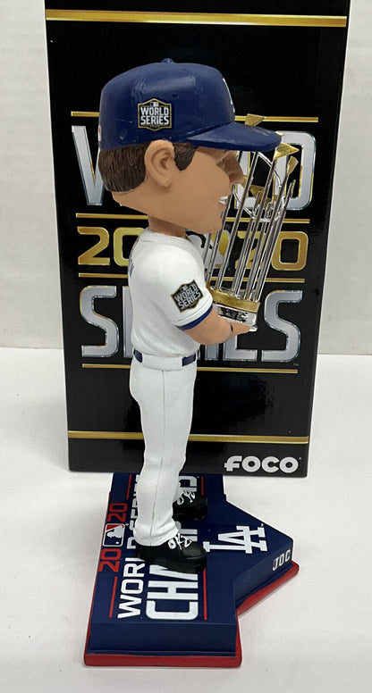 JOC PEDERSON DODGERS SIGNED FOCO CHAMPION BOBBLEHEAD "2020 WS CHAMP" BAS WL97097