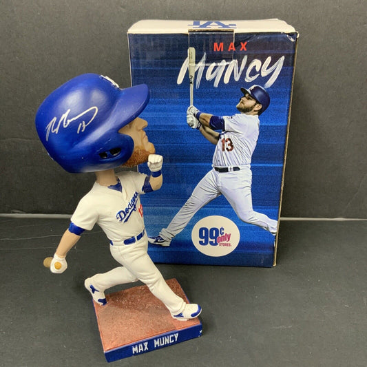 MAX MUNCY DODGERS 2020 WS CHAMPION SIGNED 2019 SGA BOBBLEHEAD PSA 1C01953