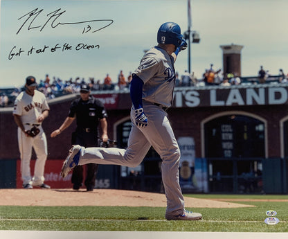 MAX MUNCY DODGERS SIGNED 16X20 PHOTO  "GET IT OUT OF THE OCEAN" INSCRIPTION PSA