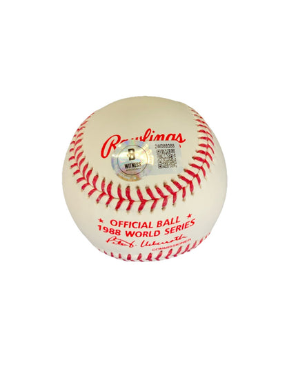 KIRK GIBSON DODGERS SIGNED 88 WORLD SERIES BASEBALL "88 WS CHAMPS" BAS