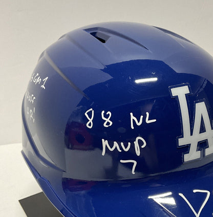 KIRK GIBSON 88 WS CHAMP SIGNED FULL SIZE DODGERS HELMET W/4 INSCRIPTIONS W140622