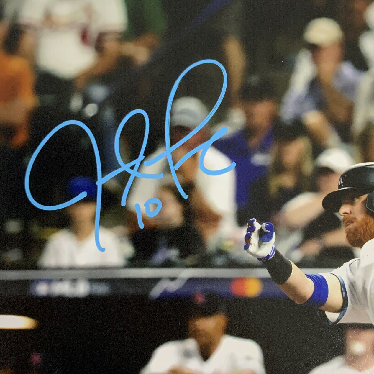 JUSTIN TURNER DODGERS SIGNED 11X14 2021 ALL STAR GAME PHOTO PSA WITNESS