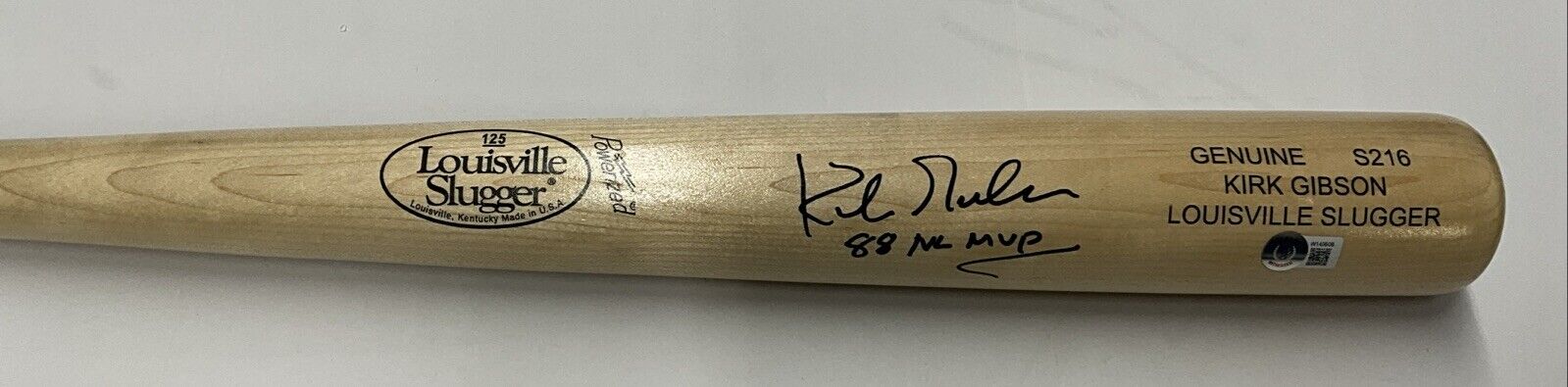 KIRK GIBSON DODGERS SIGNED LOUISVILLE SLUGGER MODEL BAT "88 NL MVP" BAS W140606